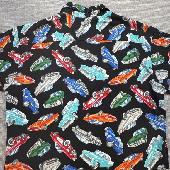 Vintage Classic Cars Handmade Mens Button Up Shirt Black Short Sleeve Size XL? - Picture 16 of 16